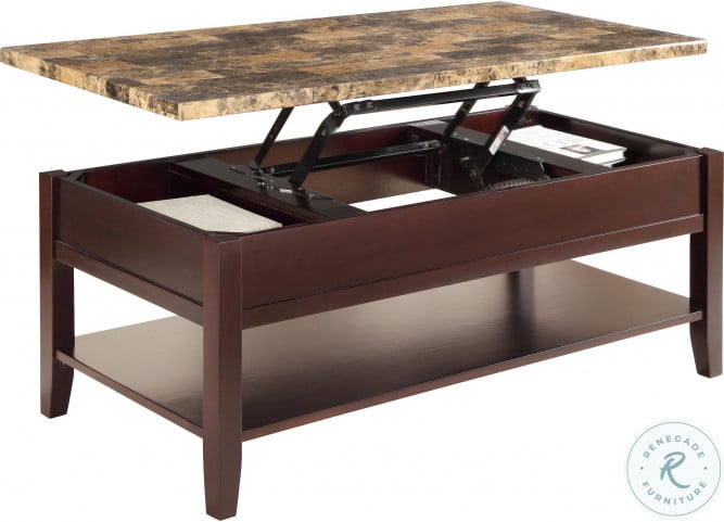 Orton Dark Cherry Cocktail Table with Lift Top HomeGalleryStores