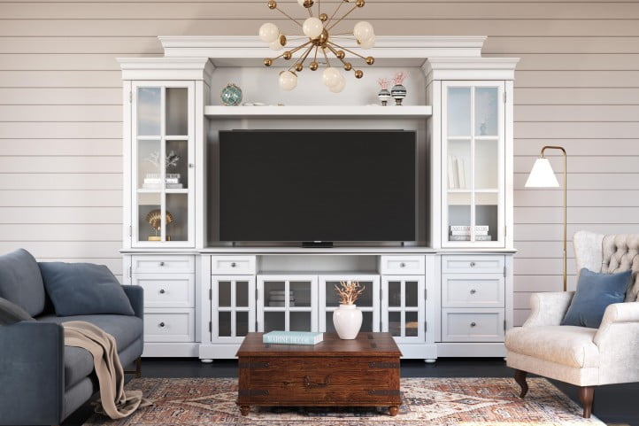 Hampton antique white entertainment hotsell center