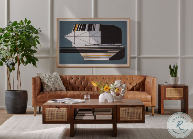 Camel color living room set top