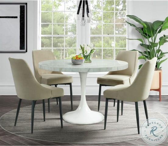 Mardelle White Round Dining Room Set HomeGalleryStores