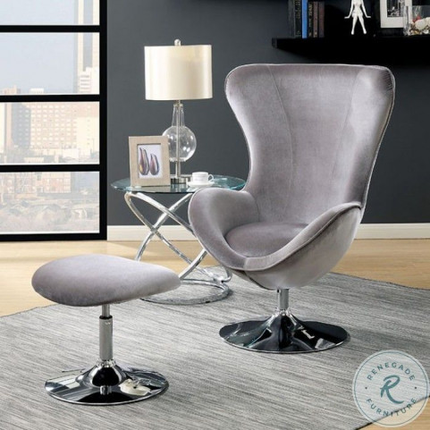 Shelia Gray Accent Chair With Ottoman HomeGalleryStores CM