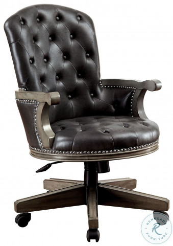 Yelena Gray and Black Adjustable Arm Chair HomeGalleryStores