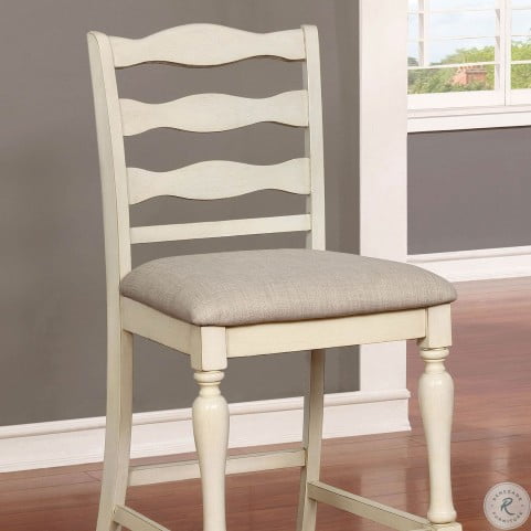 Theresa Antique White Counter Height Chair Set Of 2