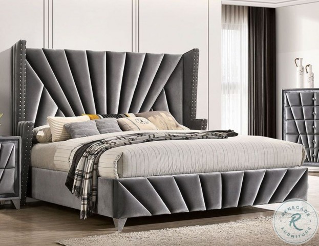 Carissa Gray Cal King Upholstered Panel Bed