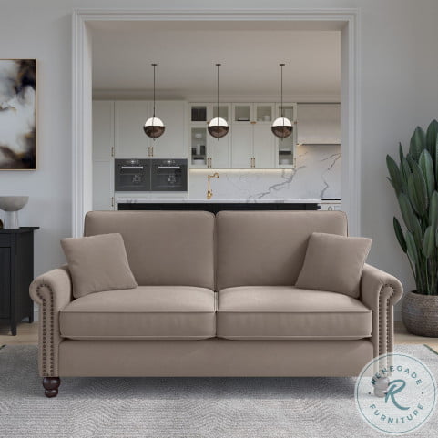 Tan microsuede couch deals