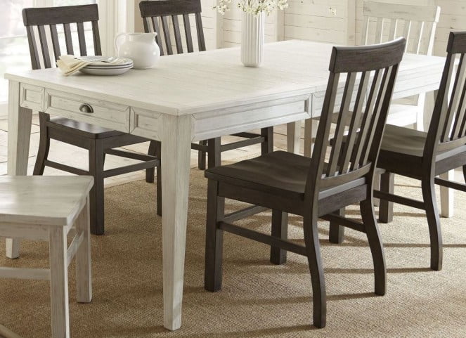 Cayla Antique White Extendable Rectangular Dining Table