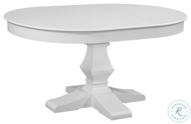 Cottage Traditions Clean White Cottage Pedestal Round Extendable Dining  Table | HomeGalleryStores.com | D-6510-551T-551B