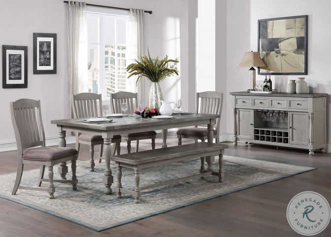 Distressed gray dining table set outlet