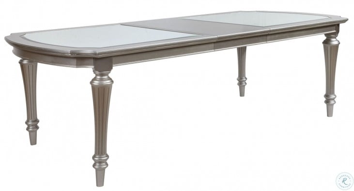 Regency Park Pearlized Platinum Extendable Rectangular Dining Table |  HomeGalleryStores.com | D00481-DT