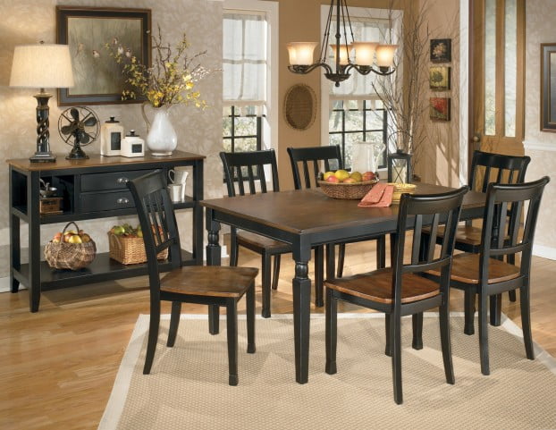 Ashley hyland rectangular best sale dining room table set
