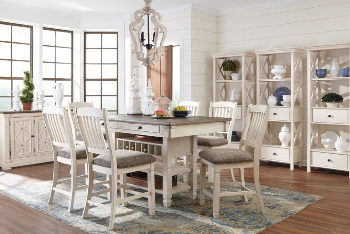 Caitbrook gray rectangular counter height dining room set sales