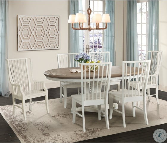 Cayman Brown And White Pedestal Dining Room Set From Picket House Furnishings Homegallerystore Com Dbs700dtbe