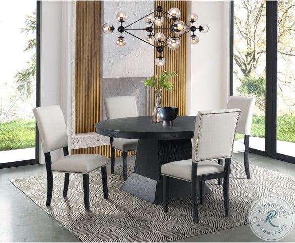 Mara Dark Oak Extendable Oval Dining Room Set HomeGalleryStores