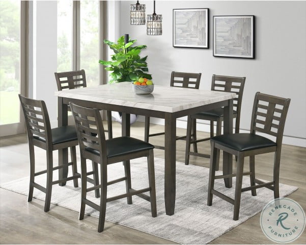 7 piece counter height sales dining set white