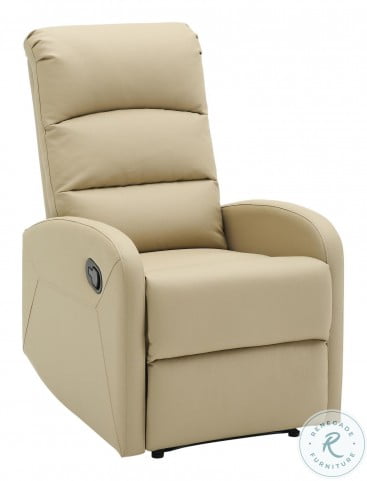 Beige faux leather shop recliner