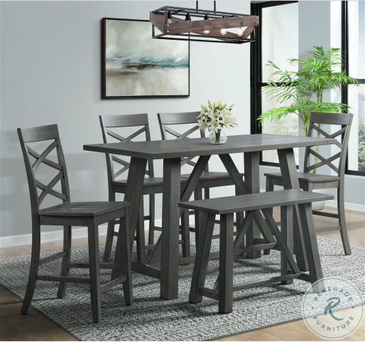 Harlow 6 piece discount dining set with bench