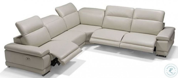 Leather power reclining sectional with power headrest hot sale