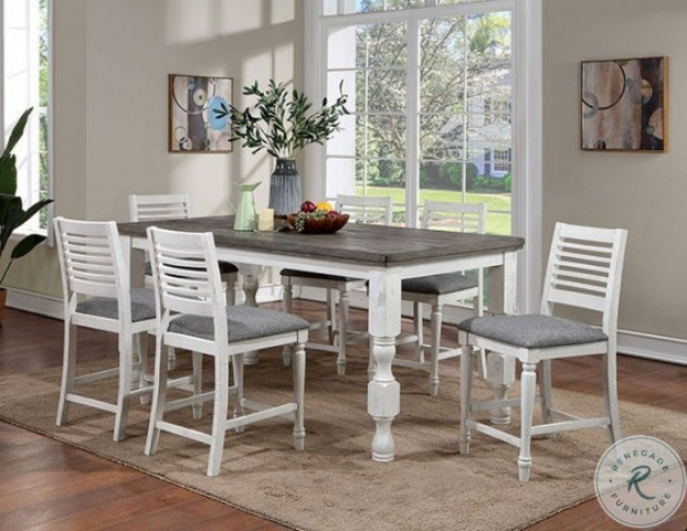 Furniture of america sutton sales antique white counter height table
