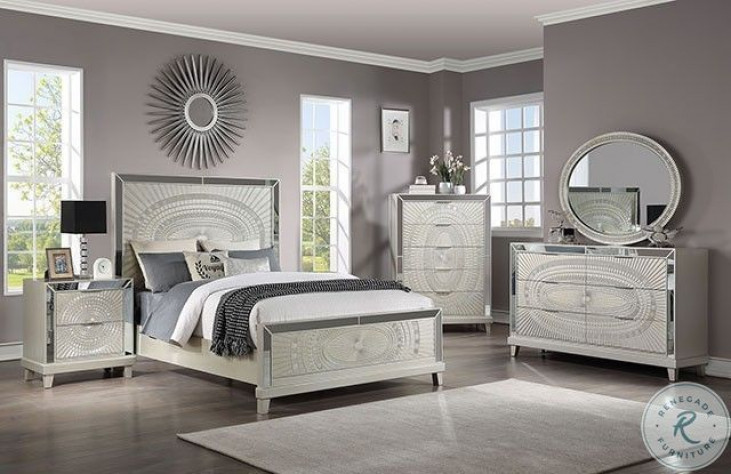 Cortina Champagne Small Drawer Chest, Bedroom - Chests