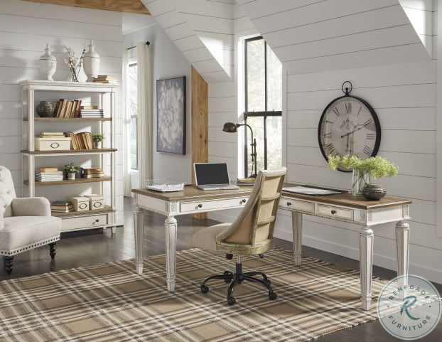 Realyn White and Brown Bookcase HomeGalleryStores H743 70