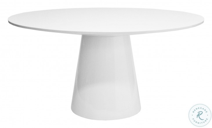 Hamilton White Lacquer Round Dining Table HomeGalleryStores