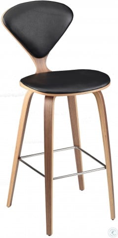 Satine Black Leather Bar Stool HomeGalleryStores HGEM791