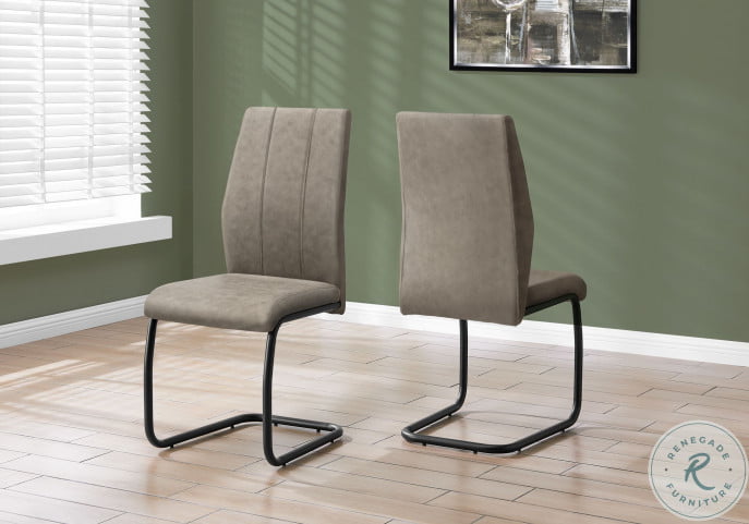 1114 Taupe Fabric Dining Chair Set Of 2 HomeGalleryStores 1114