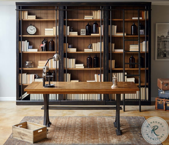 Toulouse Aged Ebony And Warm Honey Writing Desk