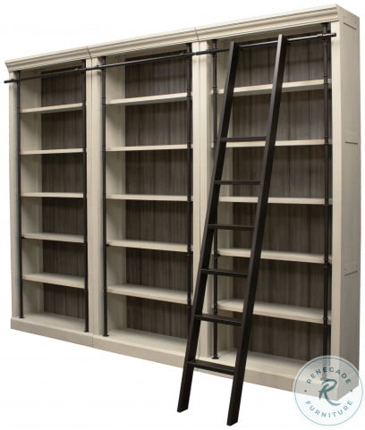 Toulouse Aged Chateau White 3 Piece Bookcase with Ladder