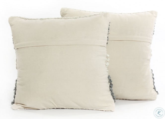Grey Natural Textured Stripe Pillow Set Of 2