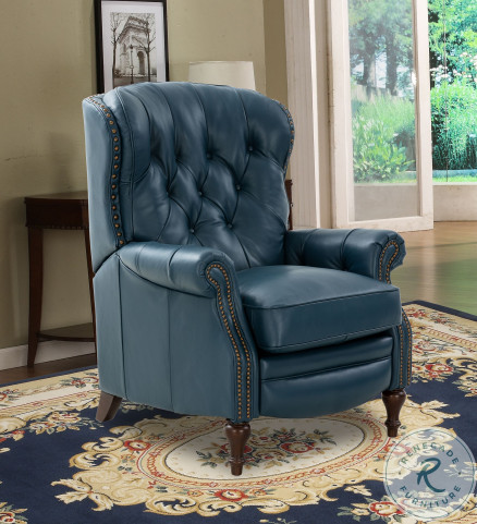 Navy blue leather recliner chair sale