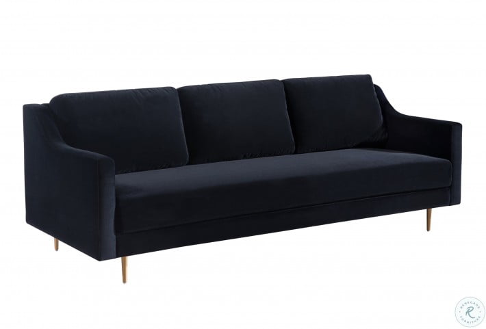 Milan Black Velvet Sofa from TOV | HomeGalleryStore.com | L4112