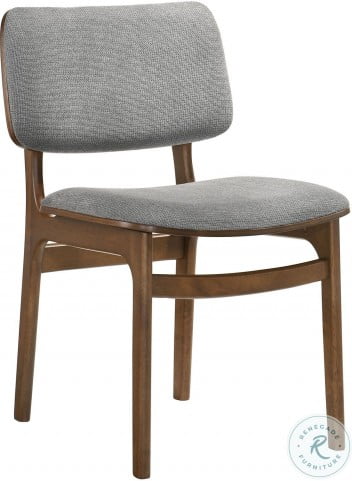 Lima Walnut And Grey Fabric Dining Chair Set Of 2
