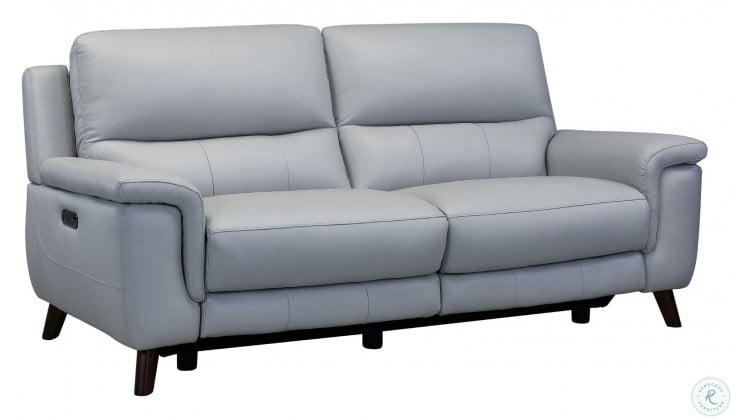 Lizette Dove Grey Genuine Leather Power Reclining Sofa From Armen Living Homegallery Com Lclz3dv Lizette Dove Grey Genuine Leather Power, Top Grain Leather Reclining Sofa Clearance