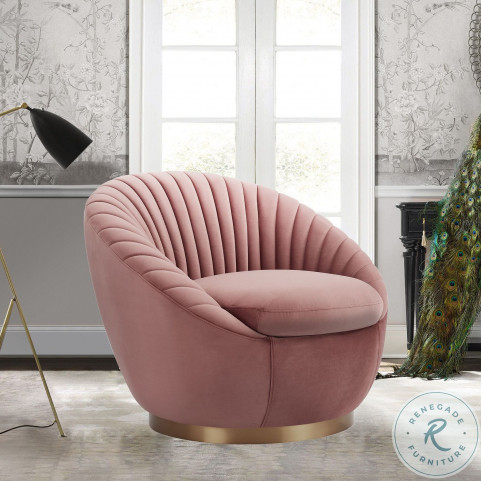 Blush velvet swivel sale chair