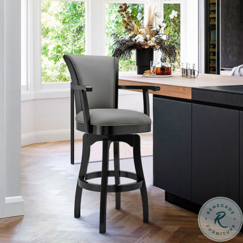 Gray leather swivel bar stools sales