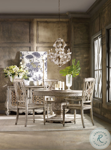 Chatelet Cream Round Extendable Dining Room Set