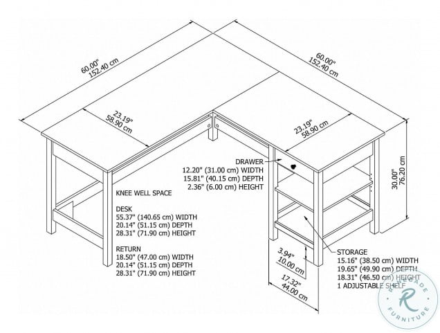 L shaped outlet desk 30 deep