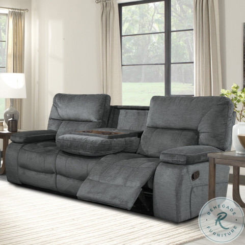 Reclining sofa with flip down console sale