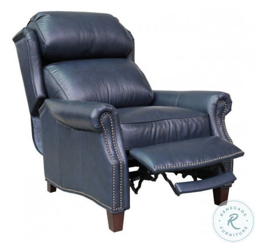 Meade Shoreham Blue Leather Recliner HomeGalleryStores