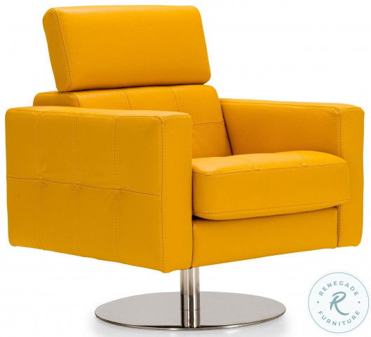 Mustard yellow leather chair on sale