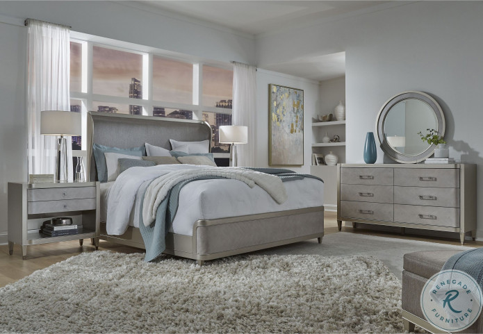 Zoey Silver Queen Upholstered Shelter Bed From Pulaski Coleman