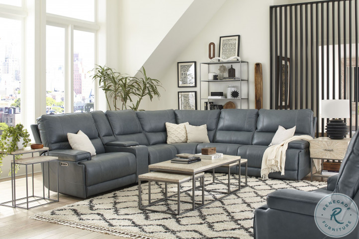 Whitman Verona Azure Cordless Power Reclining Sectional From
