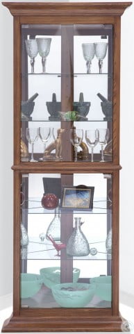 Power Fairfield Old Oak I Corner Curio Cabinet HomeGalleryStores
