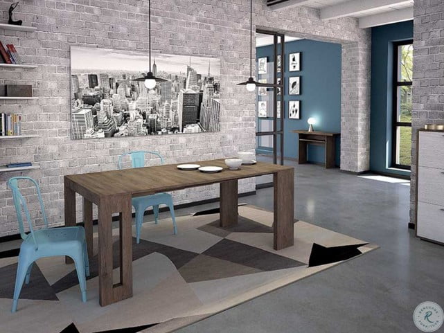 Erika Dark Oak Melamine Extendable Dining Table