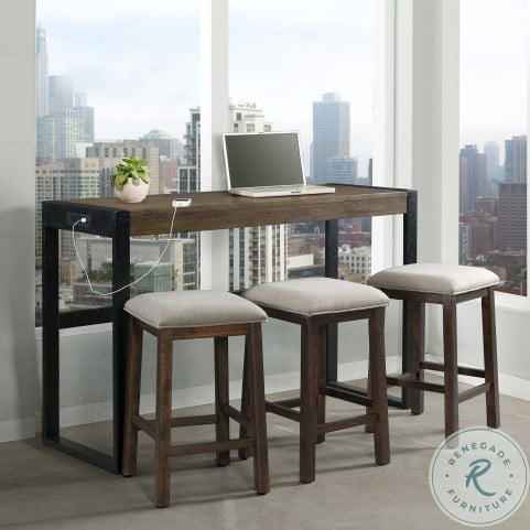Enrico Brown And Black Multipurpose Bar Table Set
