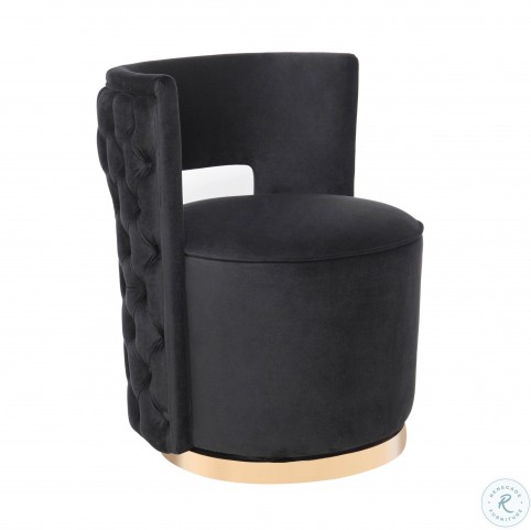Mimosa Black Velvet Swivel Chair From Tov Homegallerystore Com S6369