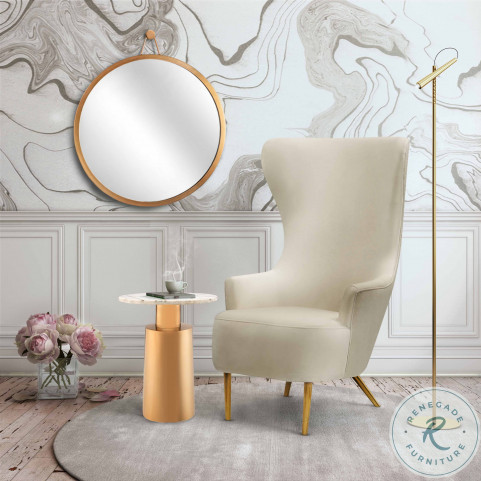 Julia cream wingback velvet chair deals