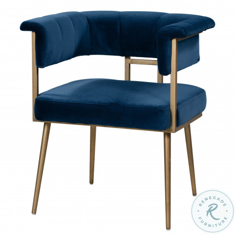 Akiko navy cheap velvet chair