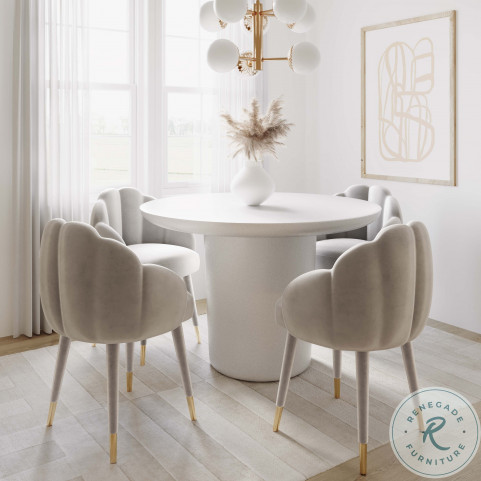 Gardenia Light Grey Velvet Dining Chair HomeGalleryStores